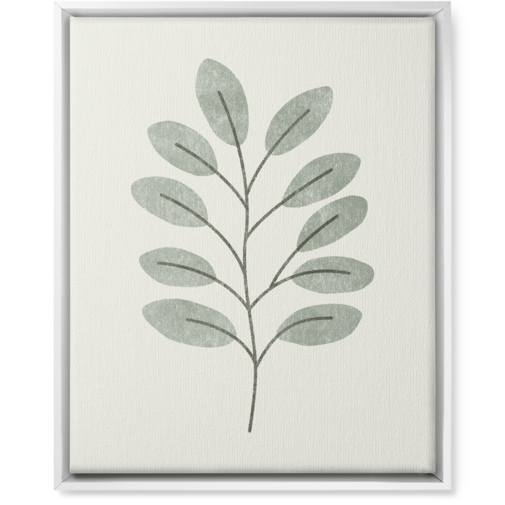 Botanical Greenery - Green Wall Art, White, Single piece, Canvas, 16x20, Gray, Gray
