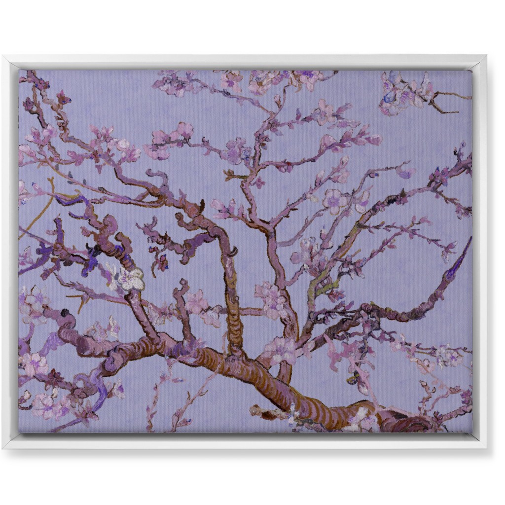 Almond Blossom - Purple Wall Art, White, Single piece, Canvas, 16x20, Purple