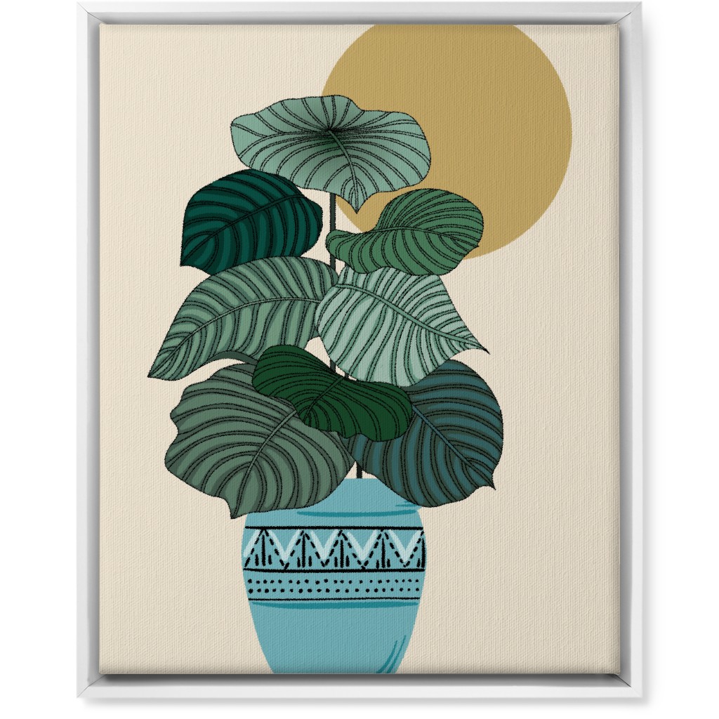 Calla - Green and Beige Wall Art, White, Single piece, Canvas, 16x20, Green, Classic Green