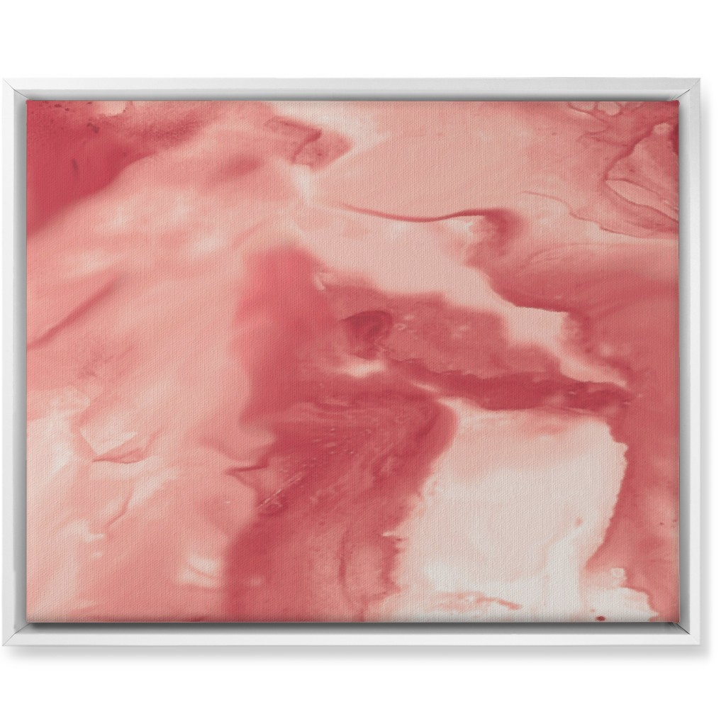 Abstract Watercolor Marble Wall Art, White, Single piece, Canvas, 16x20, Pink