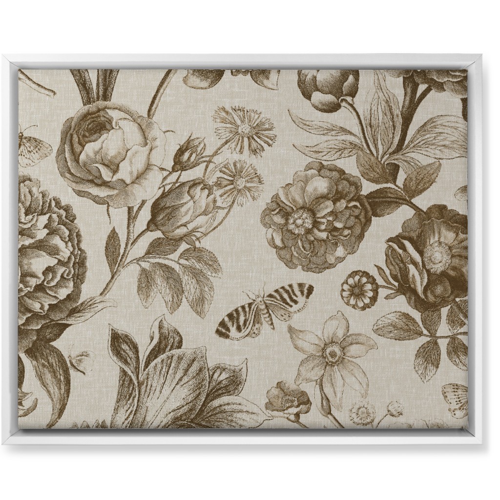 Windsor Botanical in Oyster Wall Art, White, Single piece, Canvas, 16x20, Brown