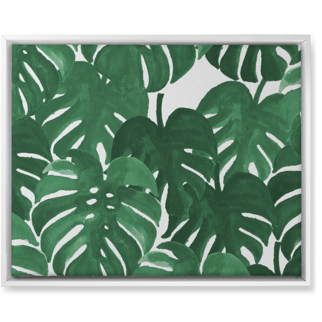 Tropical Palms - Green Wall Art, White, Single piece, Canvas, 16x20, Green