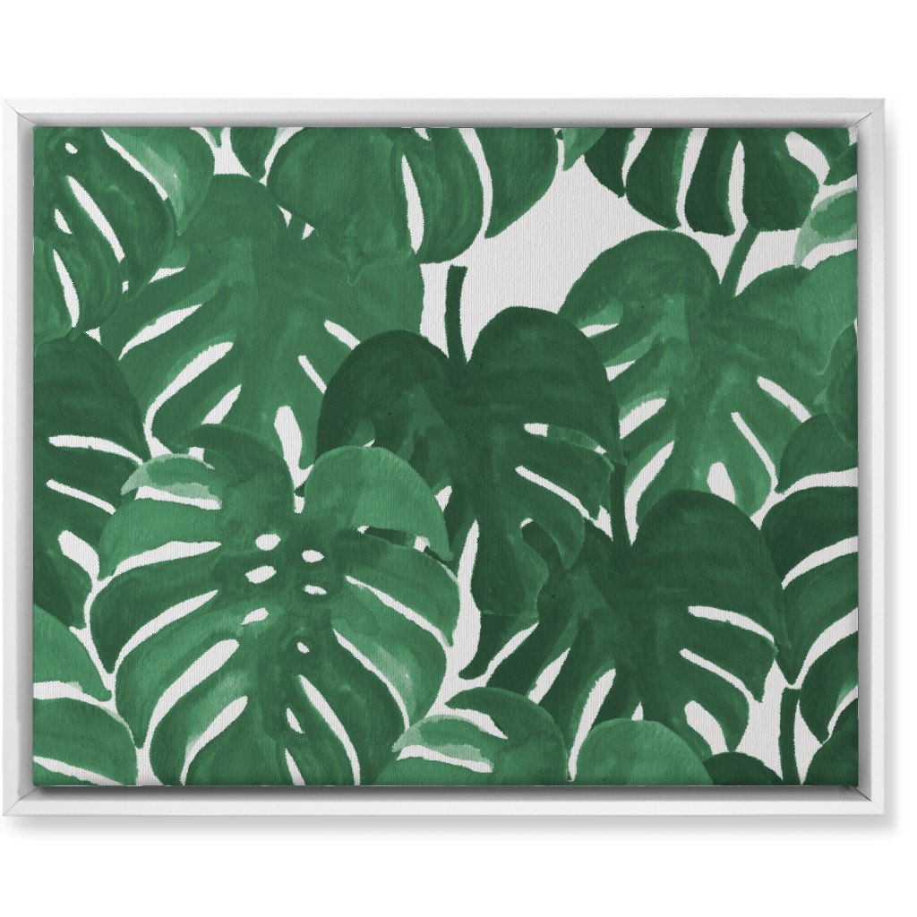 Tropical Palms - Green Wall Art, White, Single piece, Canvas, 16x20, Green, Classic Green