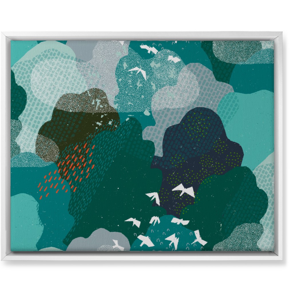 Forest Bird's Eye View - Green Wall Art, White, Single piece, Canvas, 16x20, Green, Classic Green