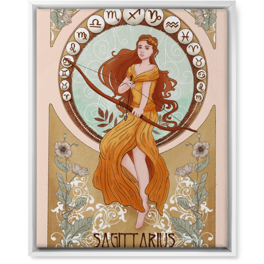 Art Nouveau - Sagittarius Wall Art, White, Single piece, Canvas, 16x20, Multicolor