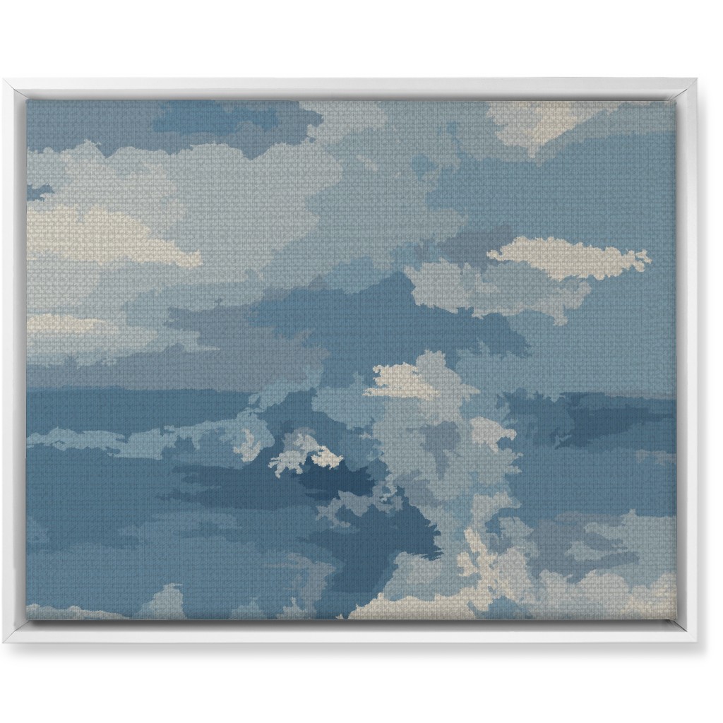 Rough Seas in My Dreams - Blue Wall Art, White, Single piece, Canvas, 16x20, Blue