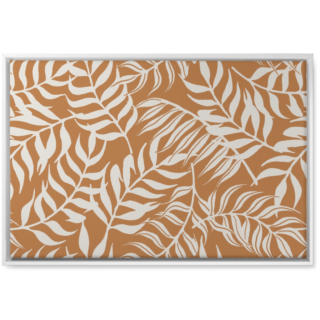 Moving Palms Wall Art, White, Single piece, Canvas, 20x30, Orange, Pueblo