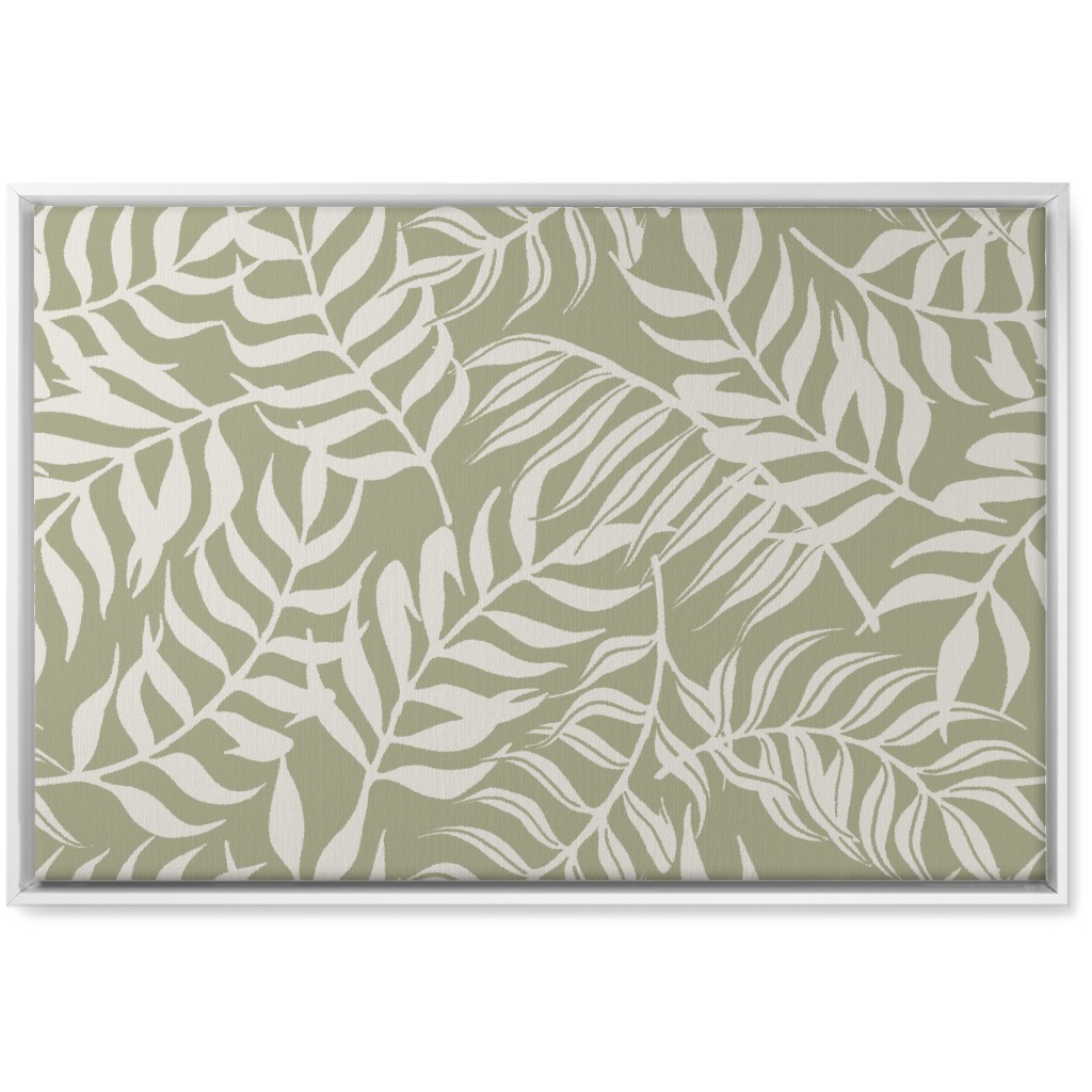 Moving Palms Wall Art, White, Single piece, Canvas, 20x30, Green, Sage