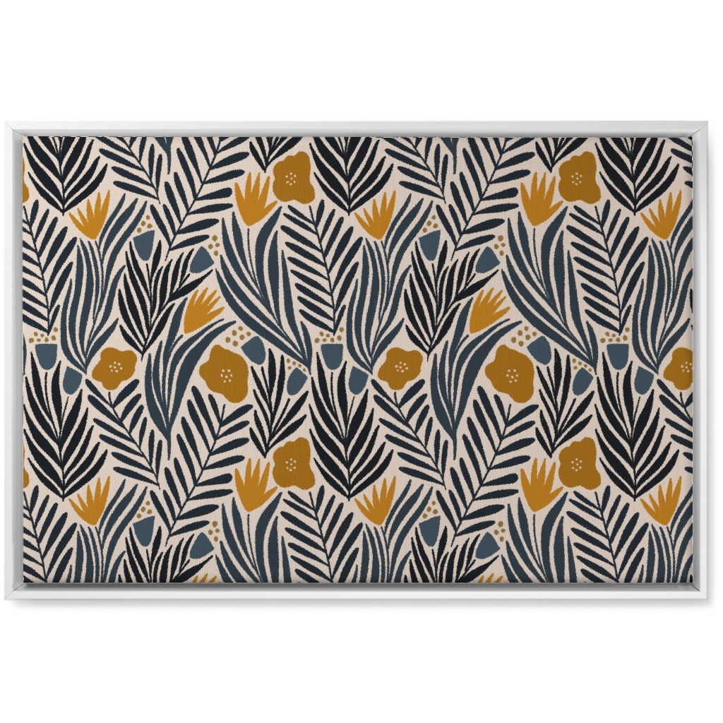 Nadia - Gold & Black Wall Art, White, Single piece, Canvas, 20x30, Multicolor