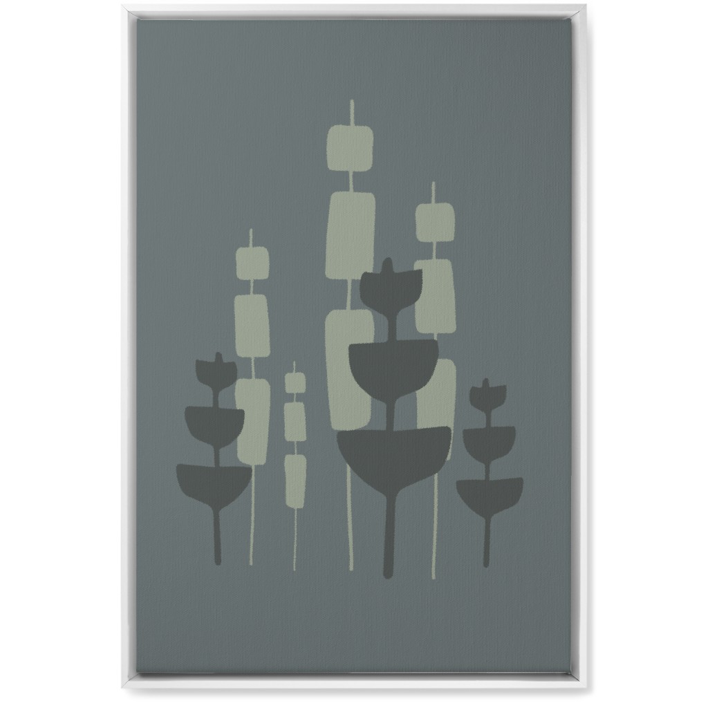 Cattail & Pods Wall Art, White, Single piece, Canvas, 20x30, Gray