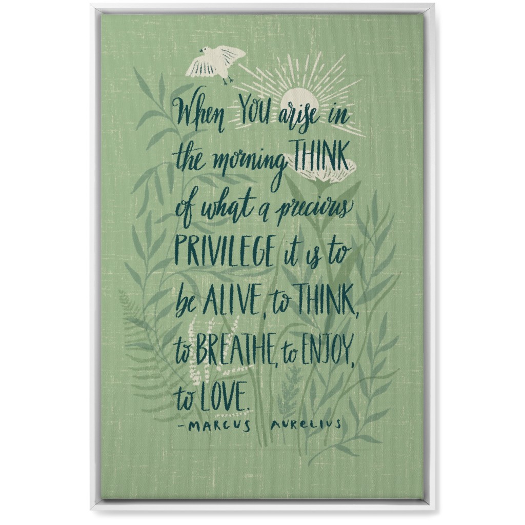 Precious Morning Wall Art, White, Single piece, Canvas, 20x30, Green, Julep