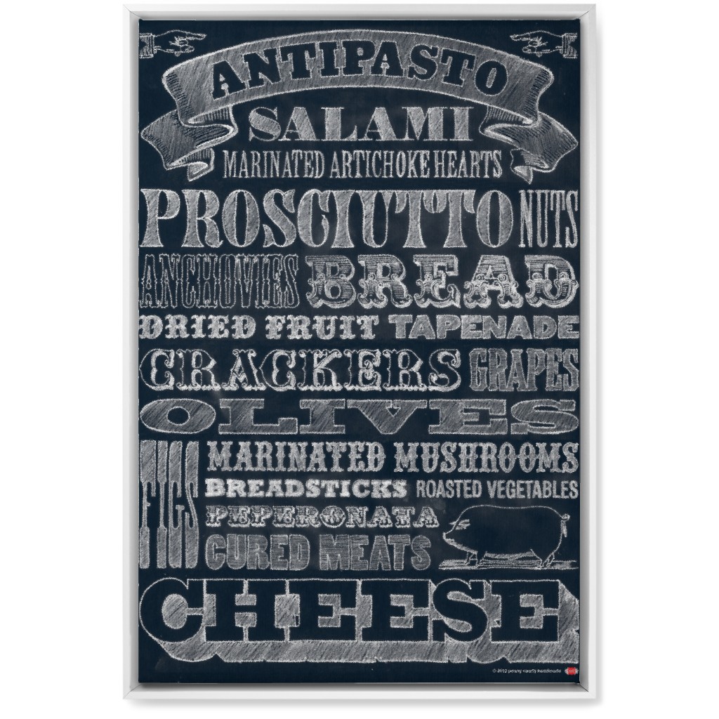 Antipasto - Black & White Wall Art, White, Single piece, Canvas, 20x30, Black