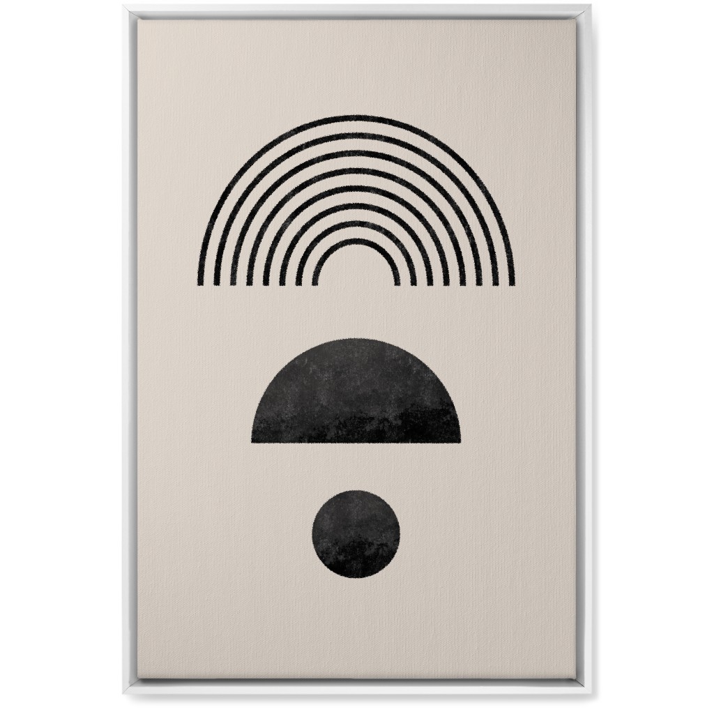 Minimal Rainbow and Geometric - Neutral Wall Art, White, Single piece, Canvas, 20x30, Beige, Pearl