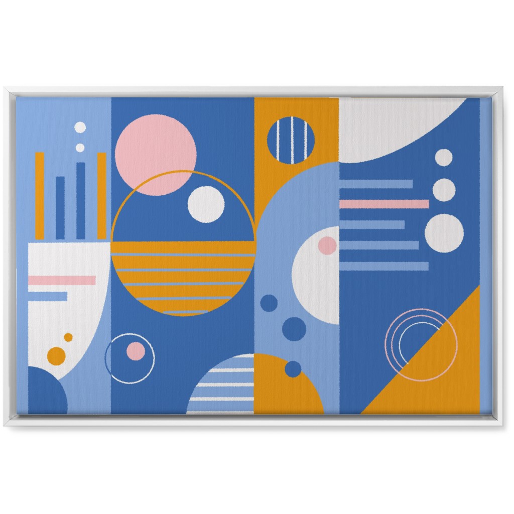 Abstract Playground - Multi Wall Art, White, Single piece, Canvas, 20x30, Blue