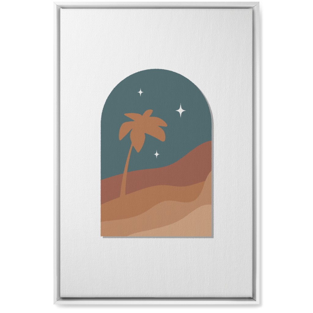 Abstract Landscape in Window With Tree Wall Art, White, Single piece, Canvas, 20x30, Multicolor, Hemlock