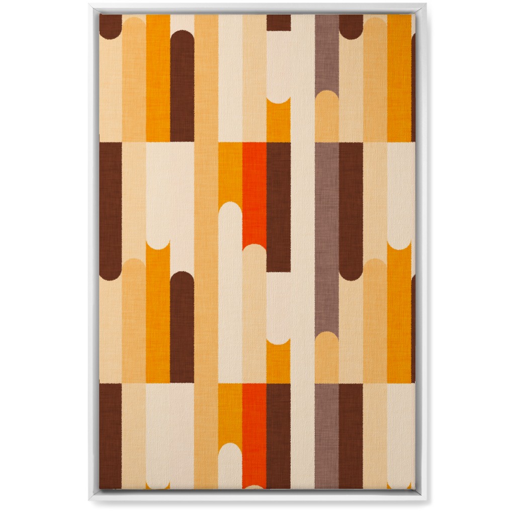 Retro Colors Blocks - Warm Wall Art, White, Single piece, Canvas, 20x30, Multicolor