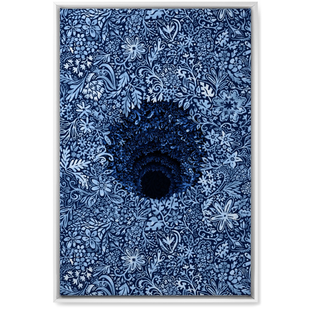 Deep Down Colorful Floral Abstract Wall Art, White, Single piece, Canvas, 20x30, Blue