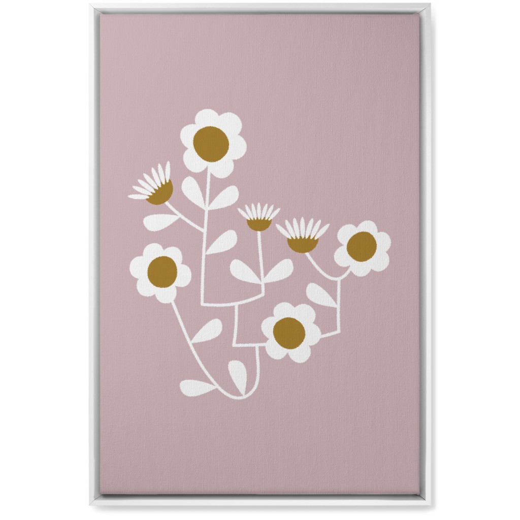 Mod Hanging Floral Wall Art, White, Single piece, Canvas, 20x30, Pink, Whisper