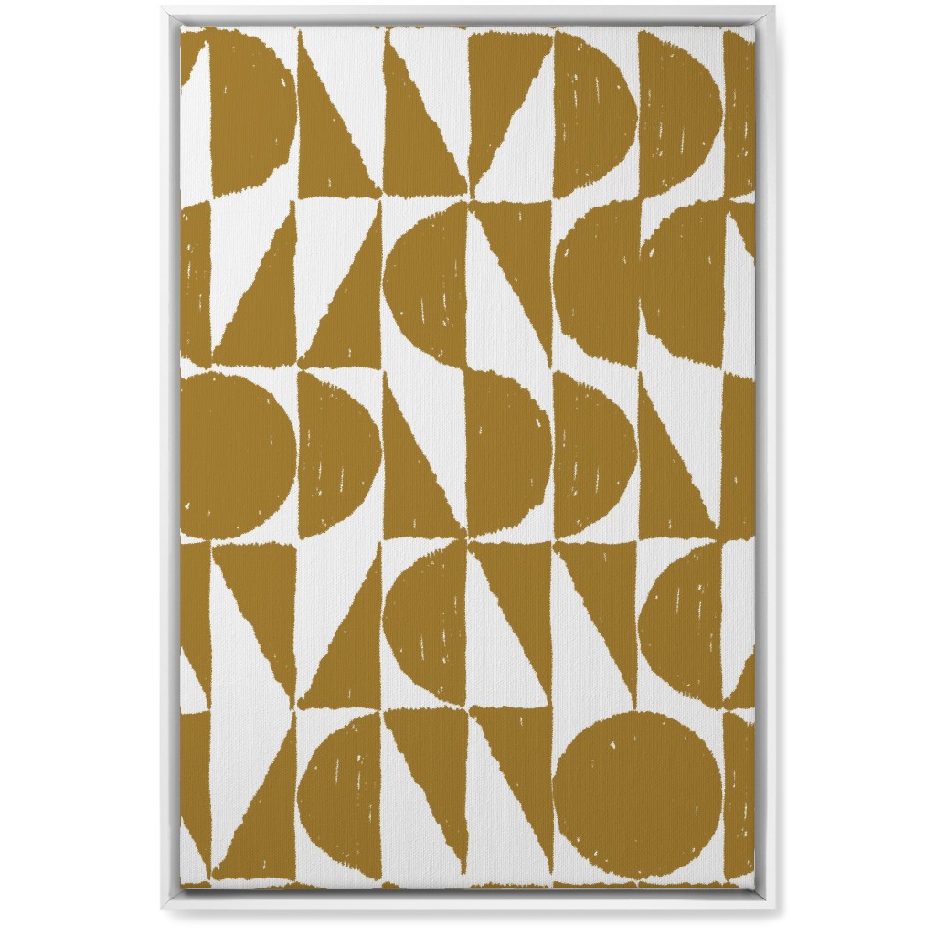 Mod Shapes Wall Art, White, Single piece, Canvas, 20x30, Yellow