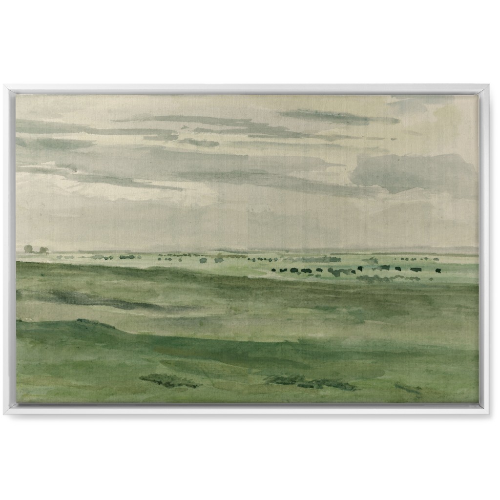 Watercolor Fields Wall Art, White, Single piece, Canvas, 20x30, Green
