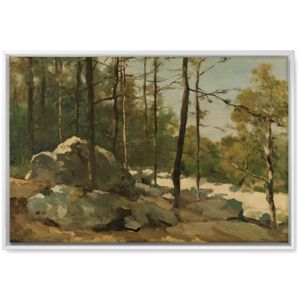 Rocky Edge Wall Art, White, Single piece, Canvas, 20x30, Green