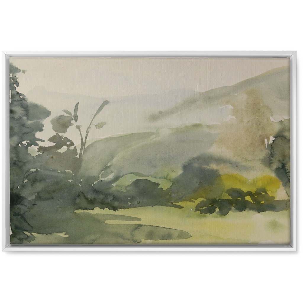 Meadow Morning Wall Art, White, Single piece, Canvas, 20x30, Green, Classic Green