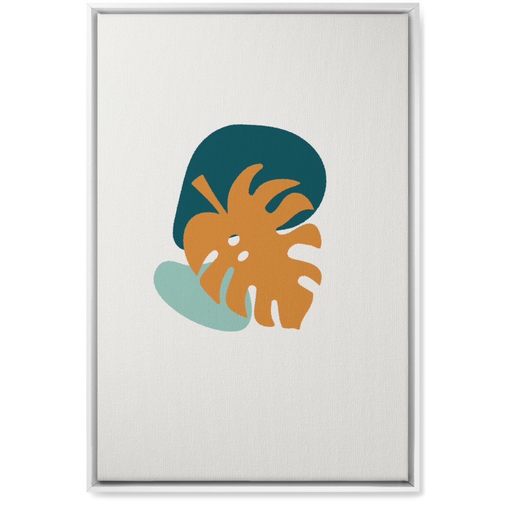 Shapes and Fern Leaf Ii Wall Art, White, Single piece, Canvas, 20x30, Multicolor
