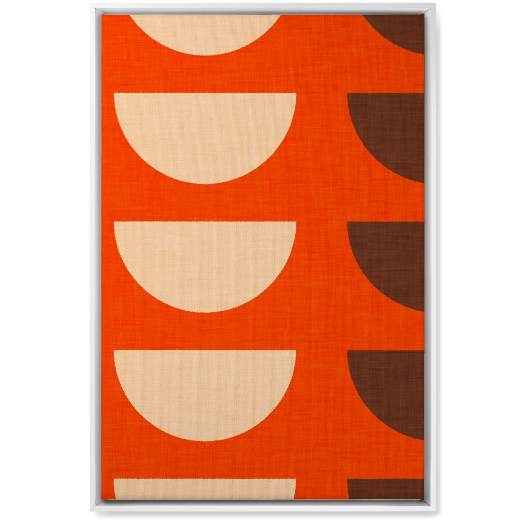 Half Moon Wall Art, White, Single piece, Canvas, 20x30, Red, Coral