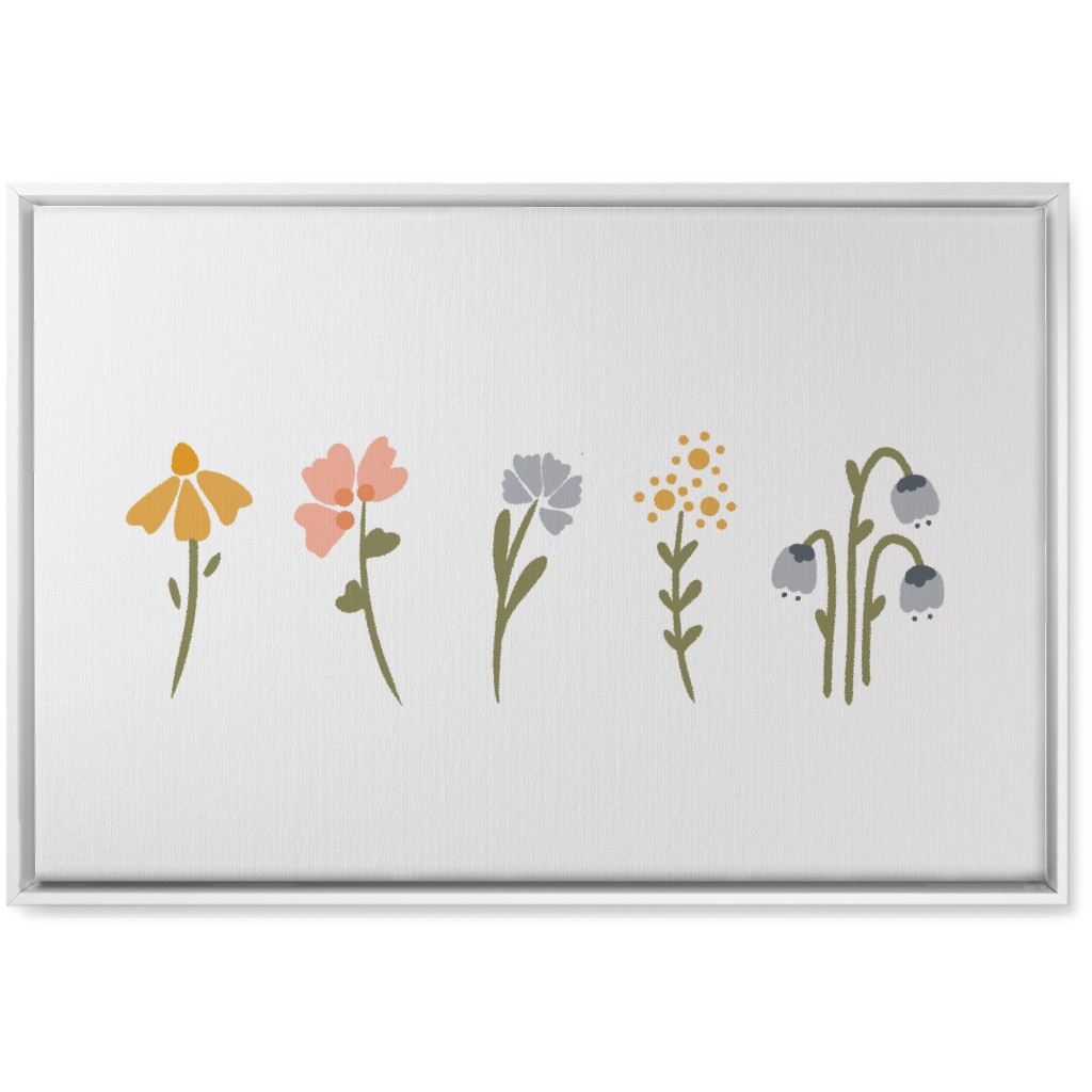 Wildflowers - Multi on White Wall Art, White, Single piece, Canvas, 20x30, Multicolor
