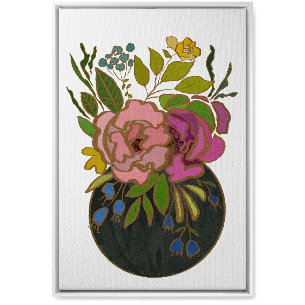 Stained Glass Garden Wall Art, White, Single piece, Canvas, 20x30, Multicolor, White