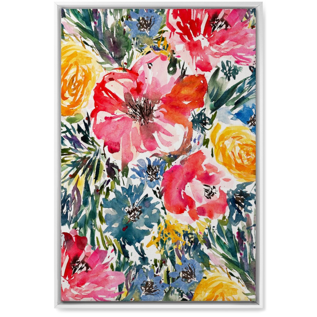 Blair Floral - Multi Wall Art, White, Single piece, Canvas, 20x30, Multicolor