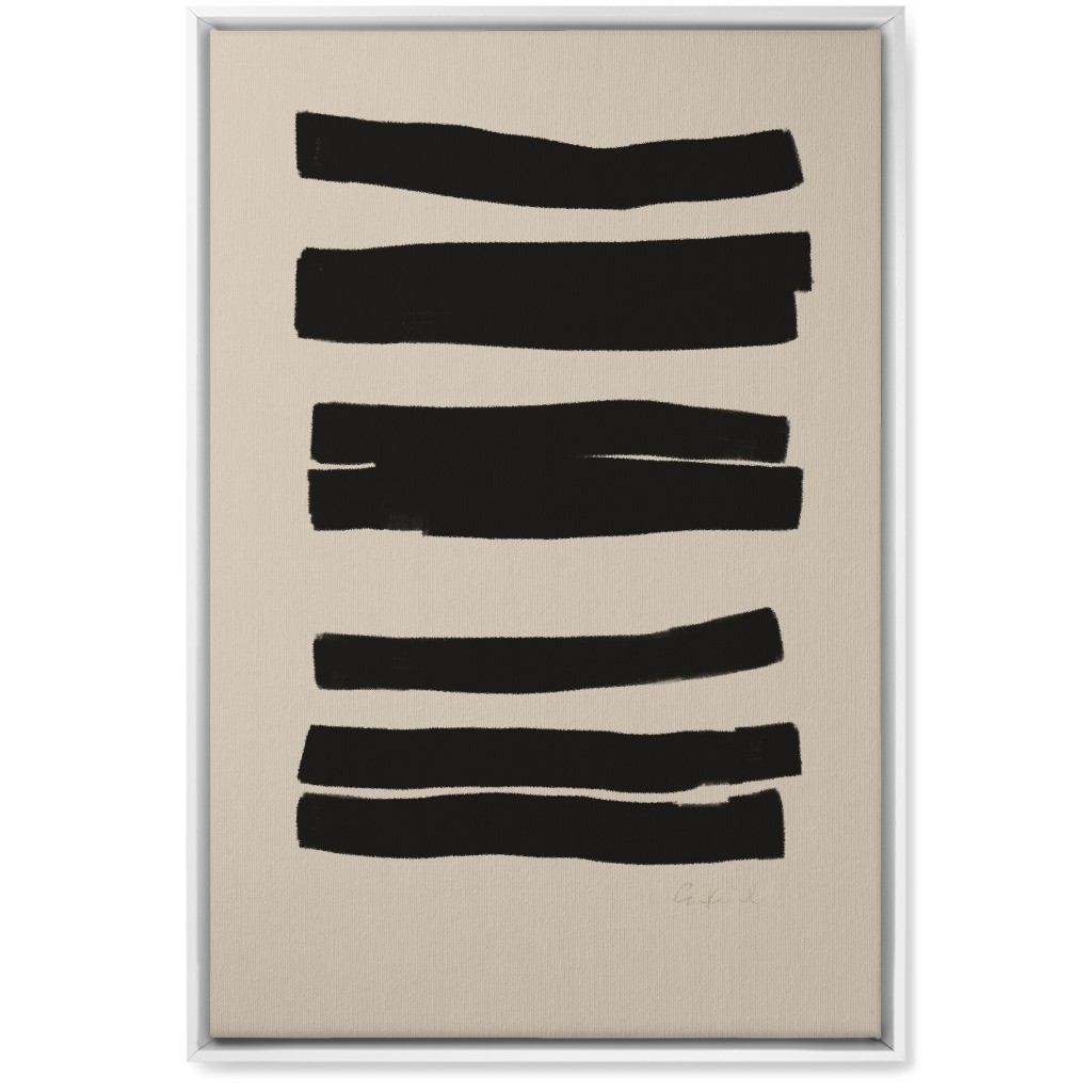 Abstract Bold Stripes I Wall Art, White, Single piece, Canvas, 20x30, Black, Wheat