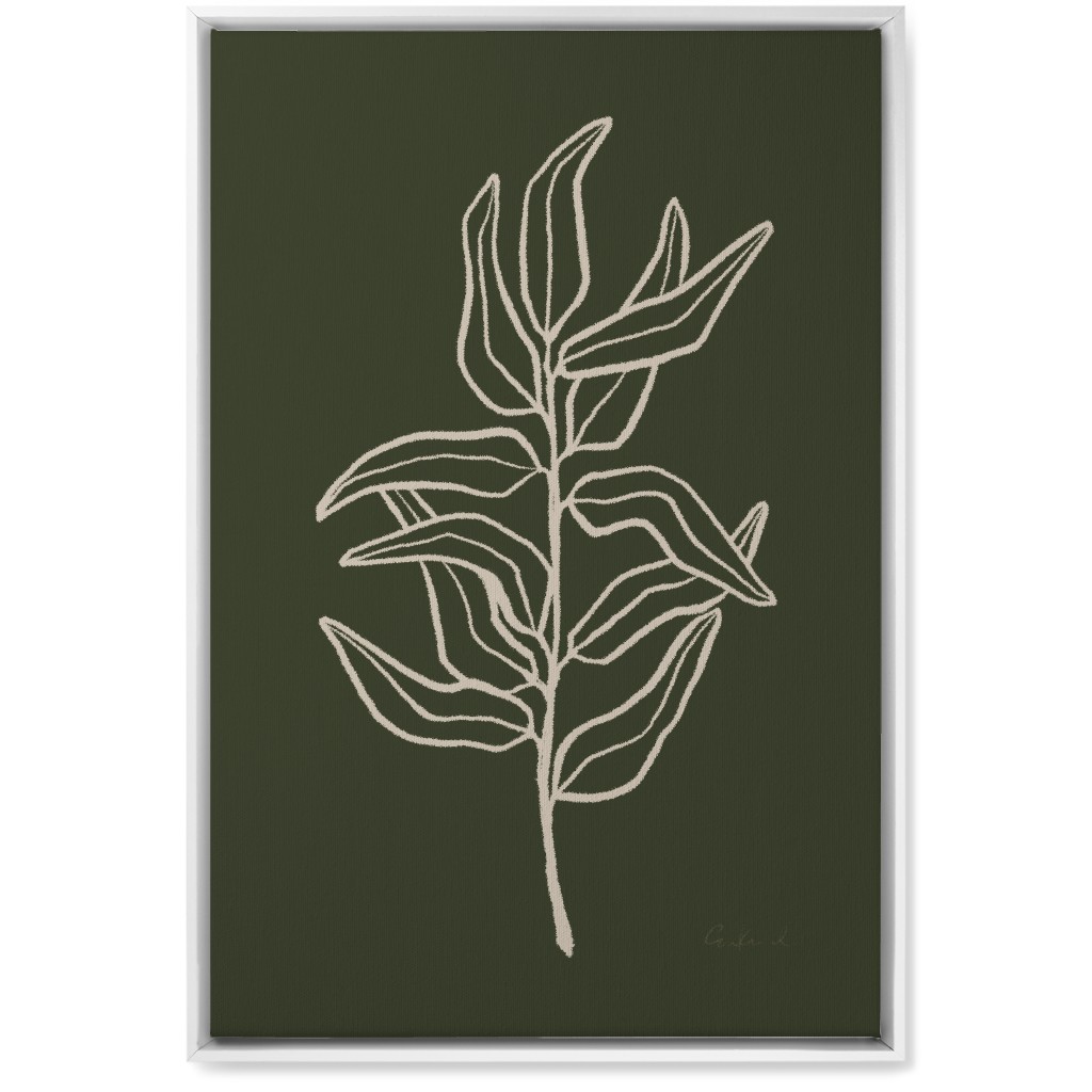 Botanical Eucalyptus Branch Wall Art, White, Single piece, Canvas, 20x30, Green