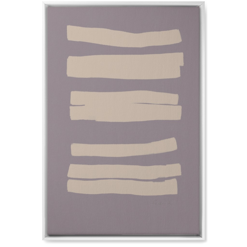 Bold Stripes Abstract Ii Wall Art, White, Single piece, Canvas, 20x30, Purple