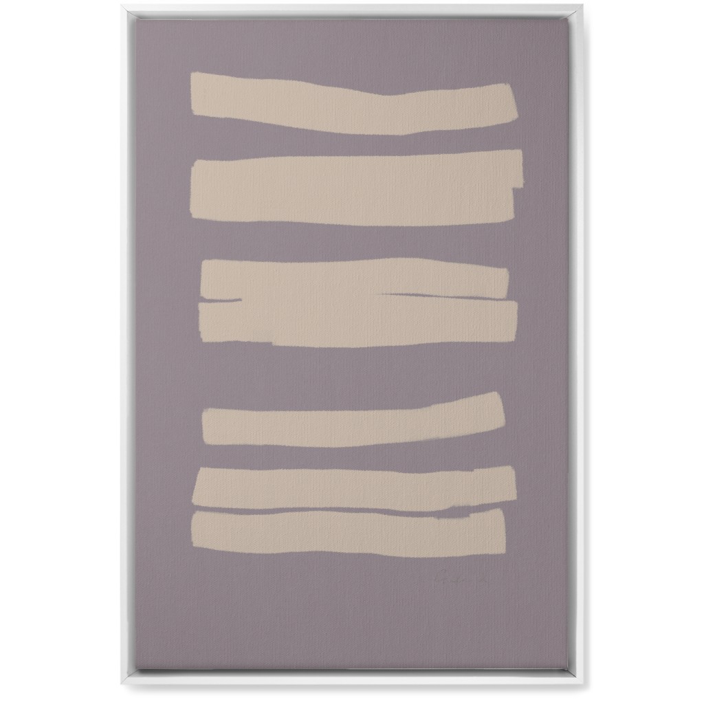 Bold Stripes Abstract Ii Wall Art, White, Single piece, Canvas, 20x30, Purple, Clay