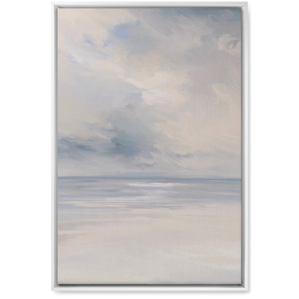Beach Day - Neutral Wall Art, White, Single piece, Canvas, 20x30, Blue