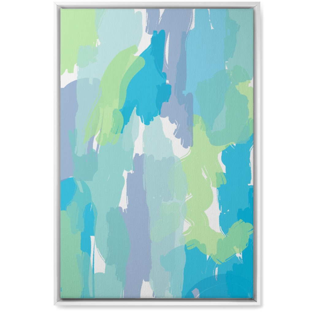 Abstract Painting - Cool Wall Art, White, Single piece, Canvas, 20x30, Multicolor