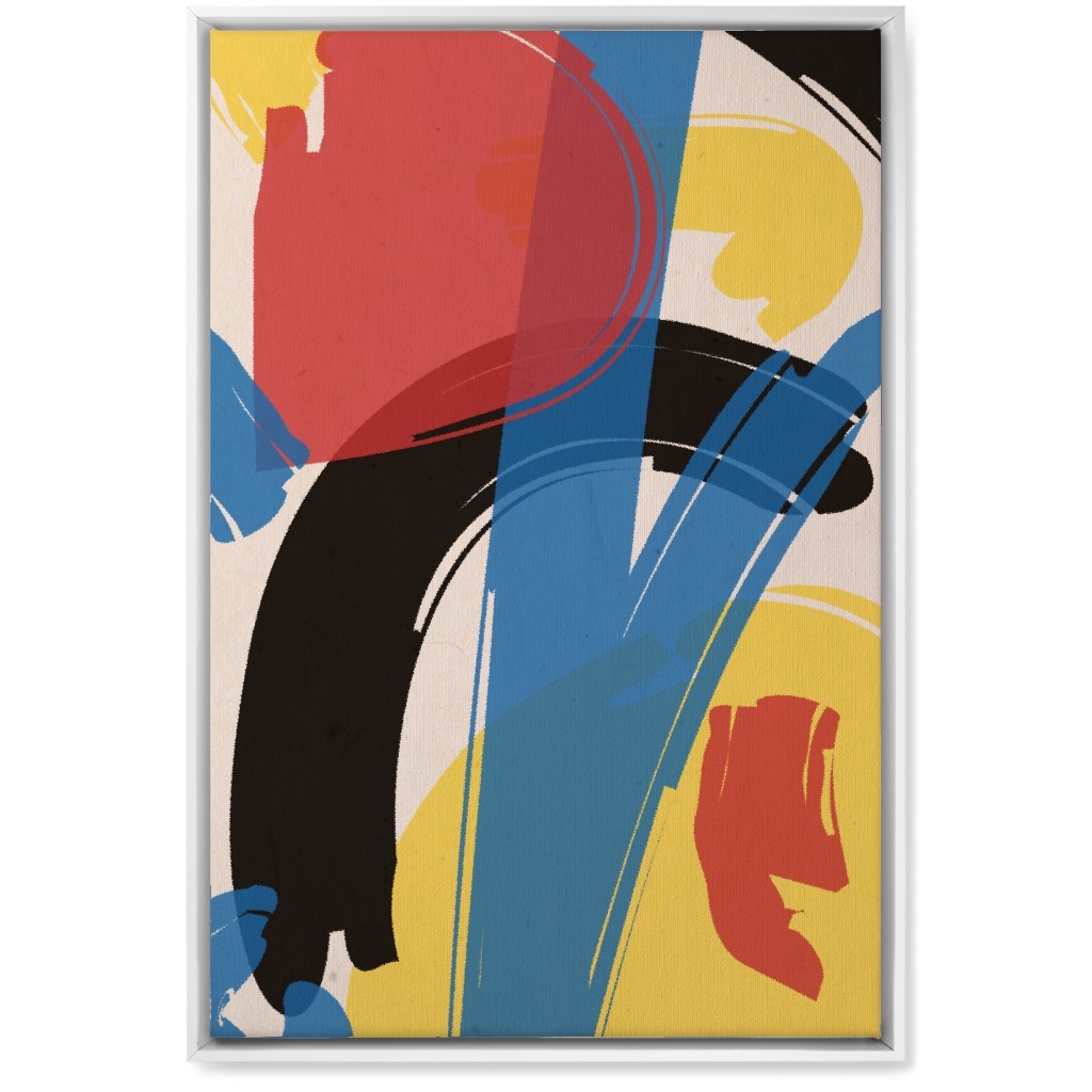 Primary Painterly Abstract - Multi Wall Art, White, Single piece, Canvas, 20x30, Multicolor