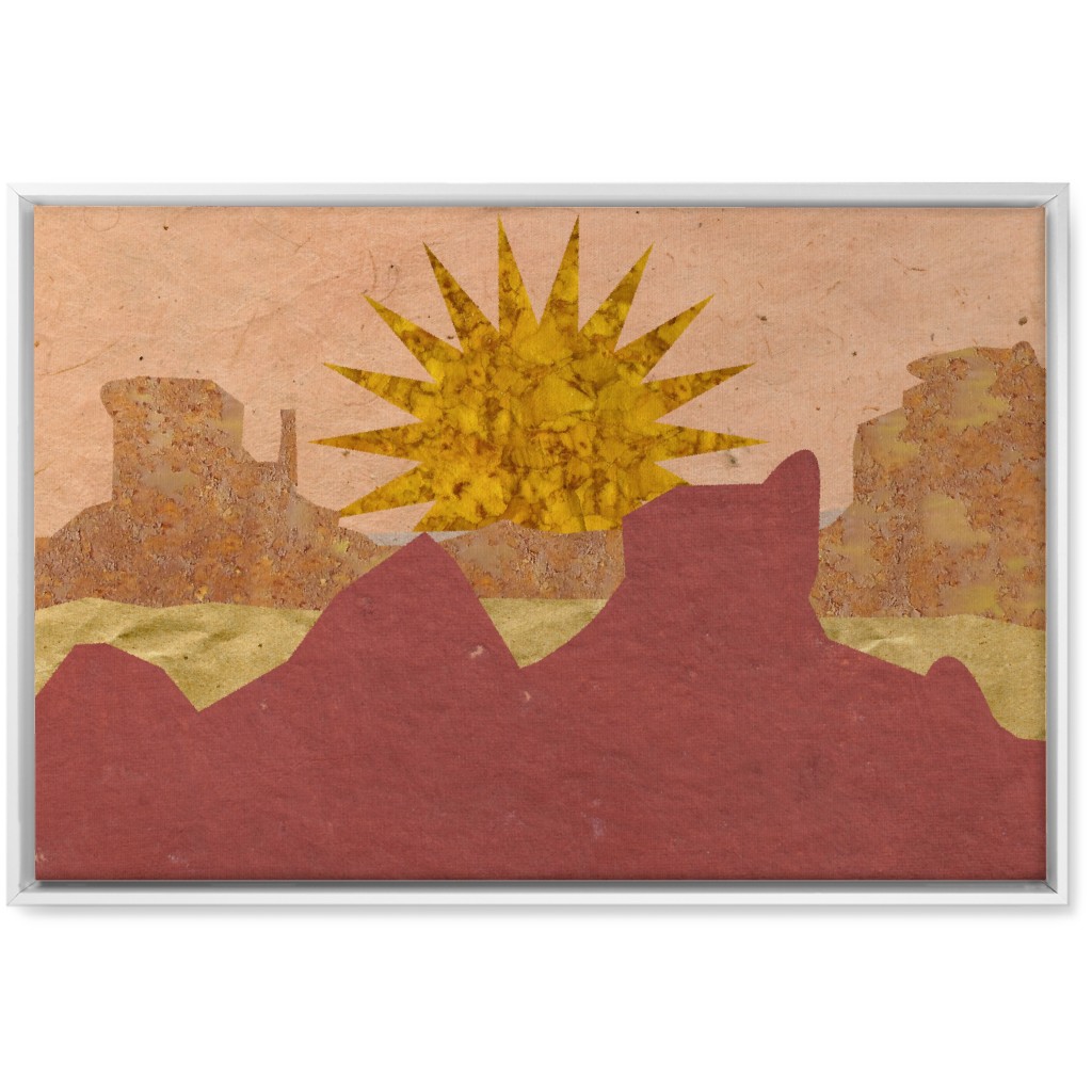 Textured Canyon Sunset - Warm Wall Art, White, Single piece, Canvas, 20x30, Orange, Orange
