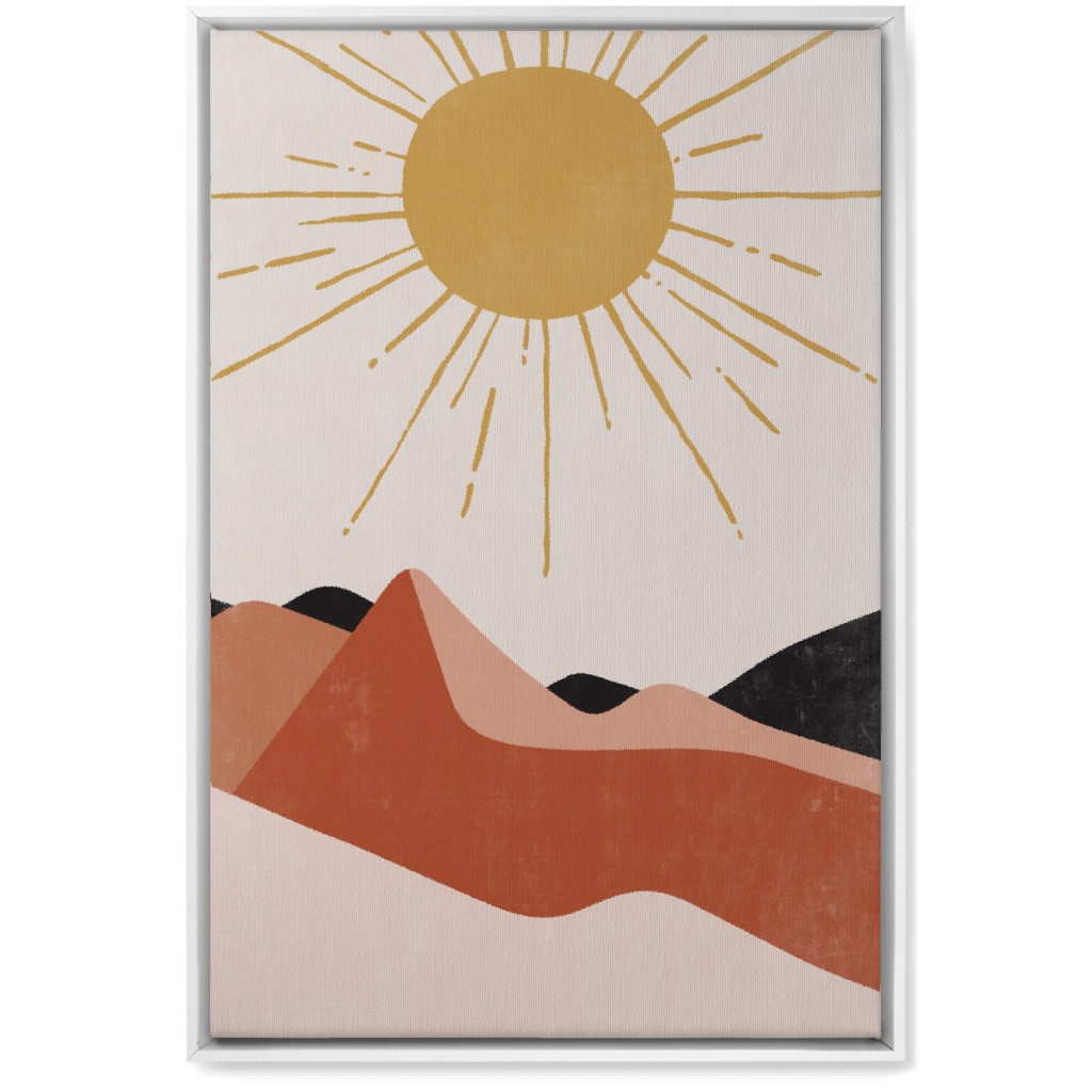 Earthen Vista - Terracotta Wall Art, White, Single piece, Canvas, 20x30, Pink, Bright Pink