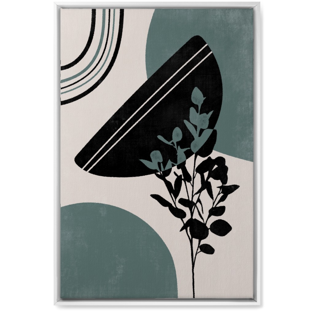 Modern Eucalytus Botanical - Green and Ivory Wall Art, White, Single piece, Canvas, 20x30, Green