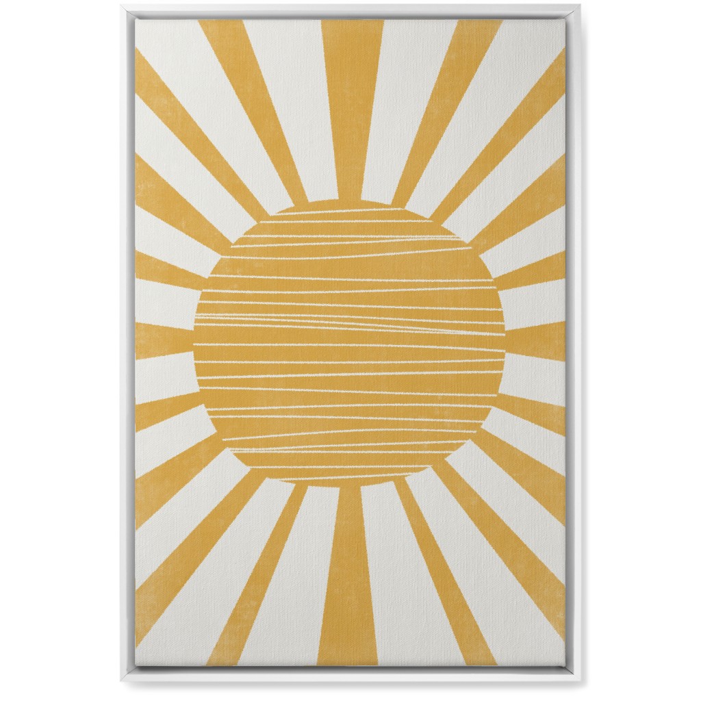 Sun Glow - Yellow and Beige Wall Art, White, Single piece, Canvas, 20x30, Yellow, Classic Yellow