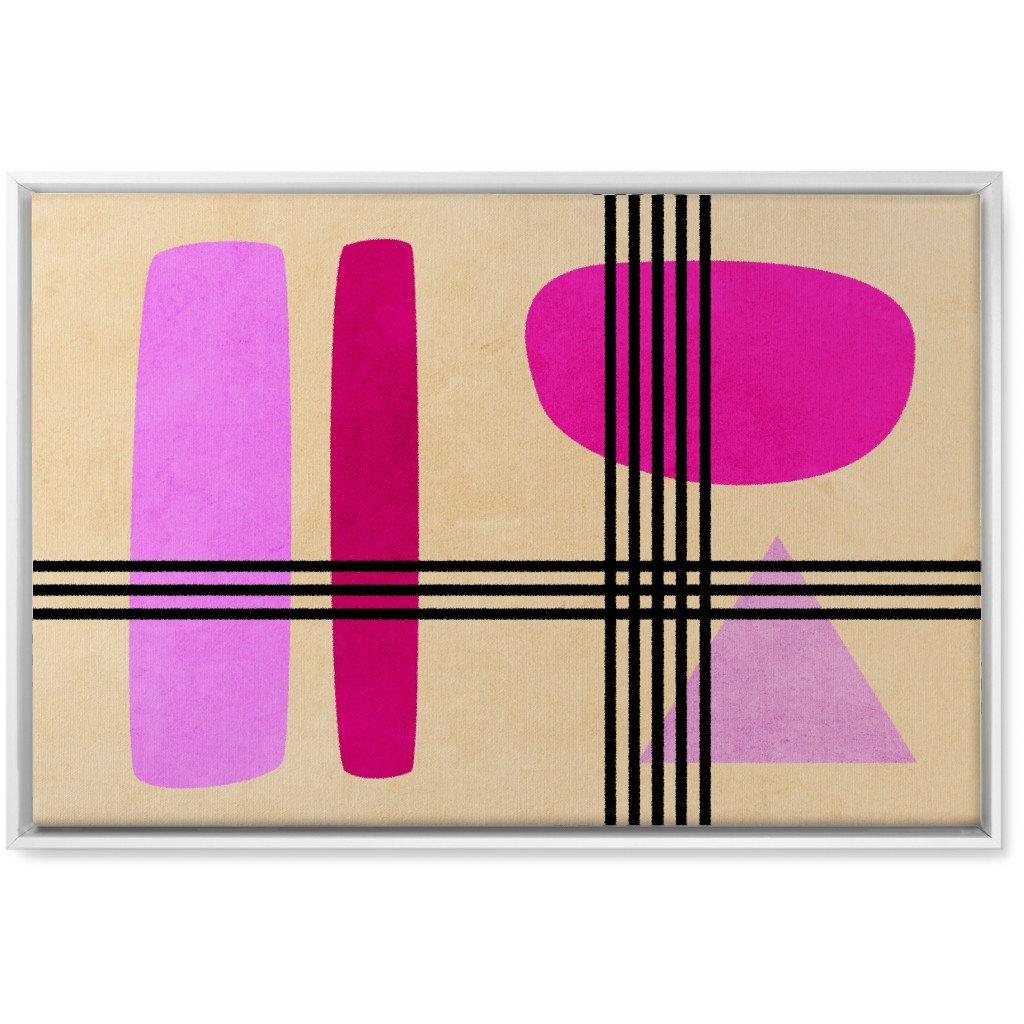 Criss-Cross Abstract Wall Art, White, Single piece, Canvas, 20x30, Pink