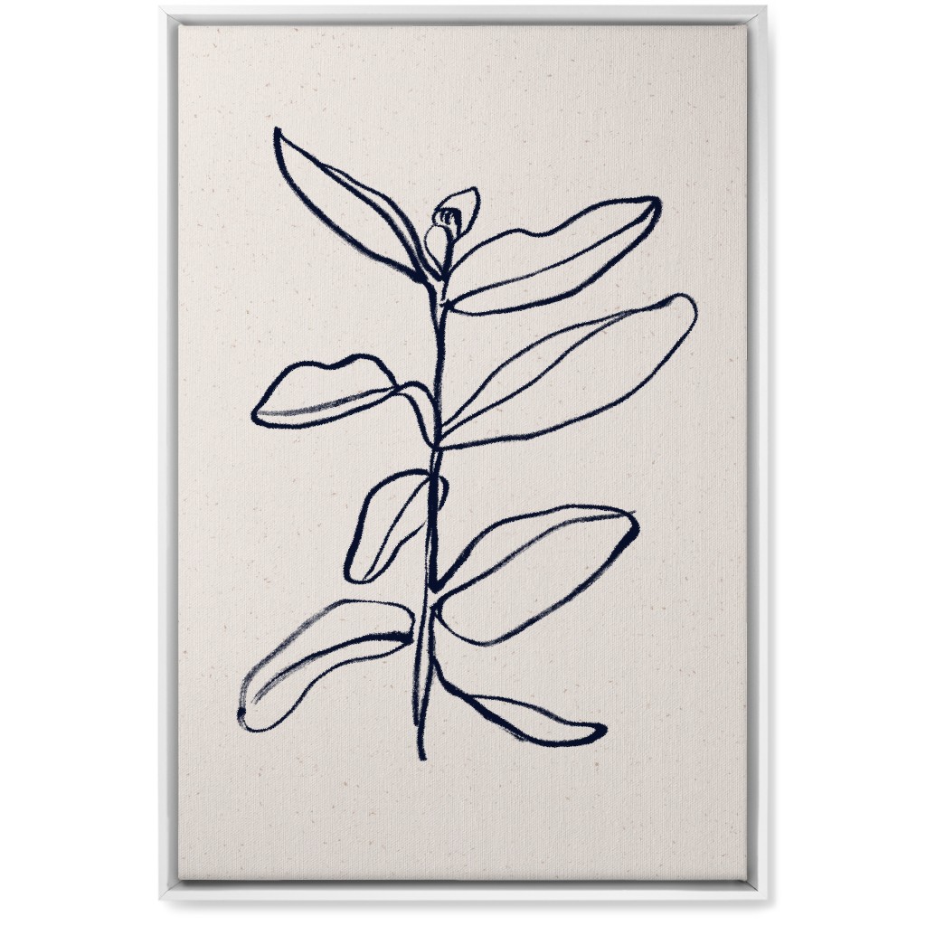 Plant Line Art - Neutral Wall Art, White, Single piece, Canvas, 20x30, Beige, Pearl