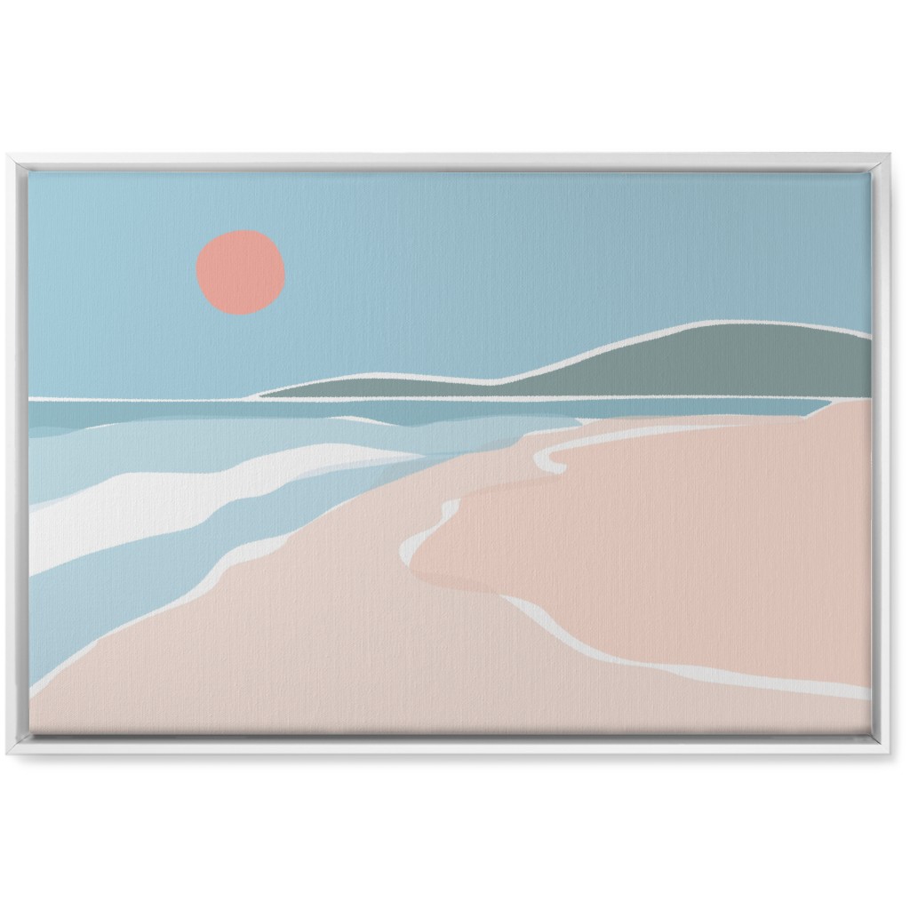 Beach Night Wall Art, White, Single piece, Canvas, 20x30, Blue, Oasis