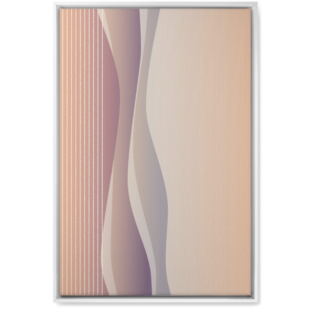 Curves Abstract - Neutral Wall Art, White, Single piece, Canvas, 20x30, Pink