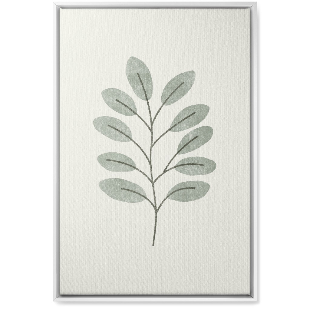 Botanical Greenery - Green Wall Art, White, Single piece, Canvas, 20x30, Gray