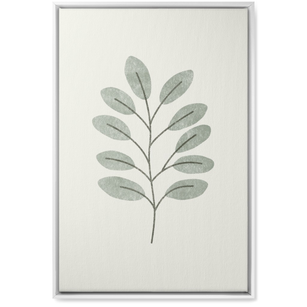 Botanical Greenery - Green Wall Art, White, Single piece, Canvas, 20x30, Gray, Gray