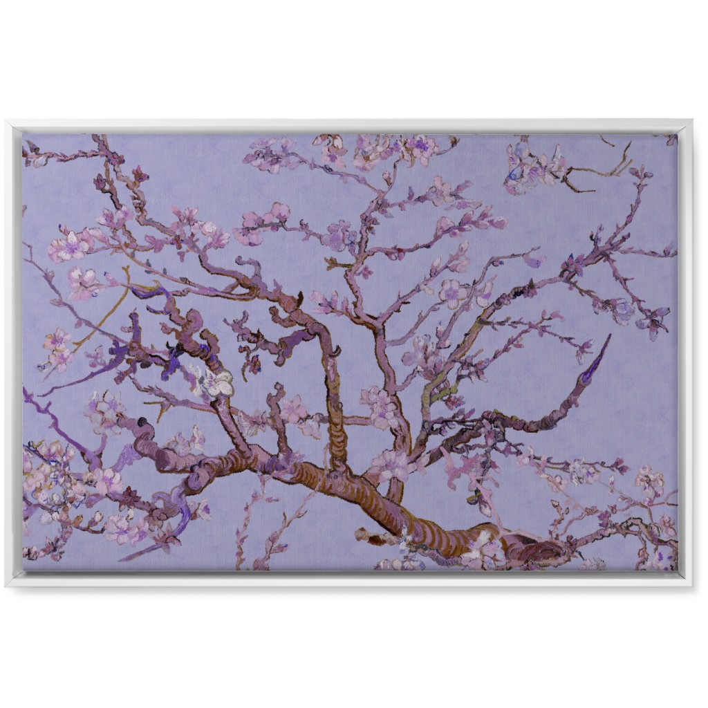 Almond Blossom - Purple Wall Art, White, Single piece, Canvas, 20x30, Purple, Purple