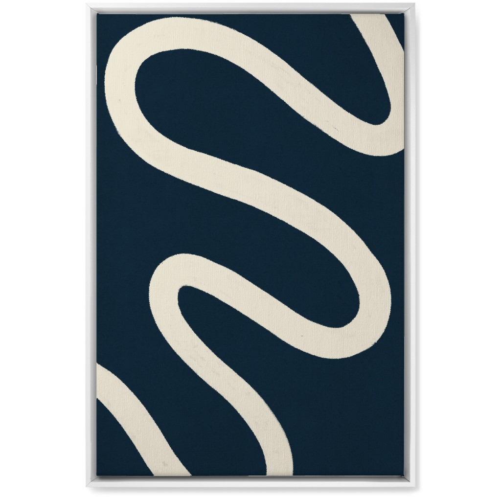 Tangled Brush Strokes Ii Wall Art, White, Single piece, Canvas, 20x30, Blue, Silhouette